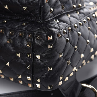 Valentino Garavani Nappa Quilted Small Rockstud Spike Backpack Black 8 of 12