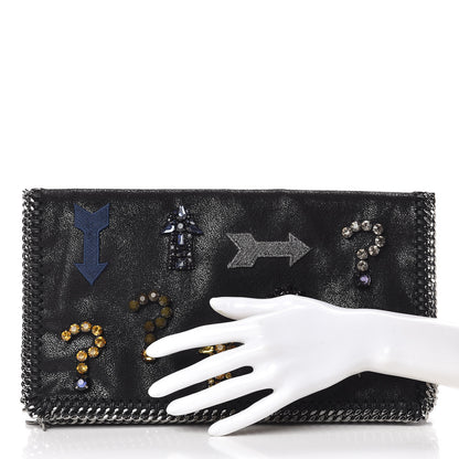 Stella McCartney Shaggy Deer Crystal Falabella Clutch Black 2 of 16