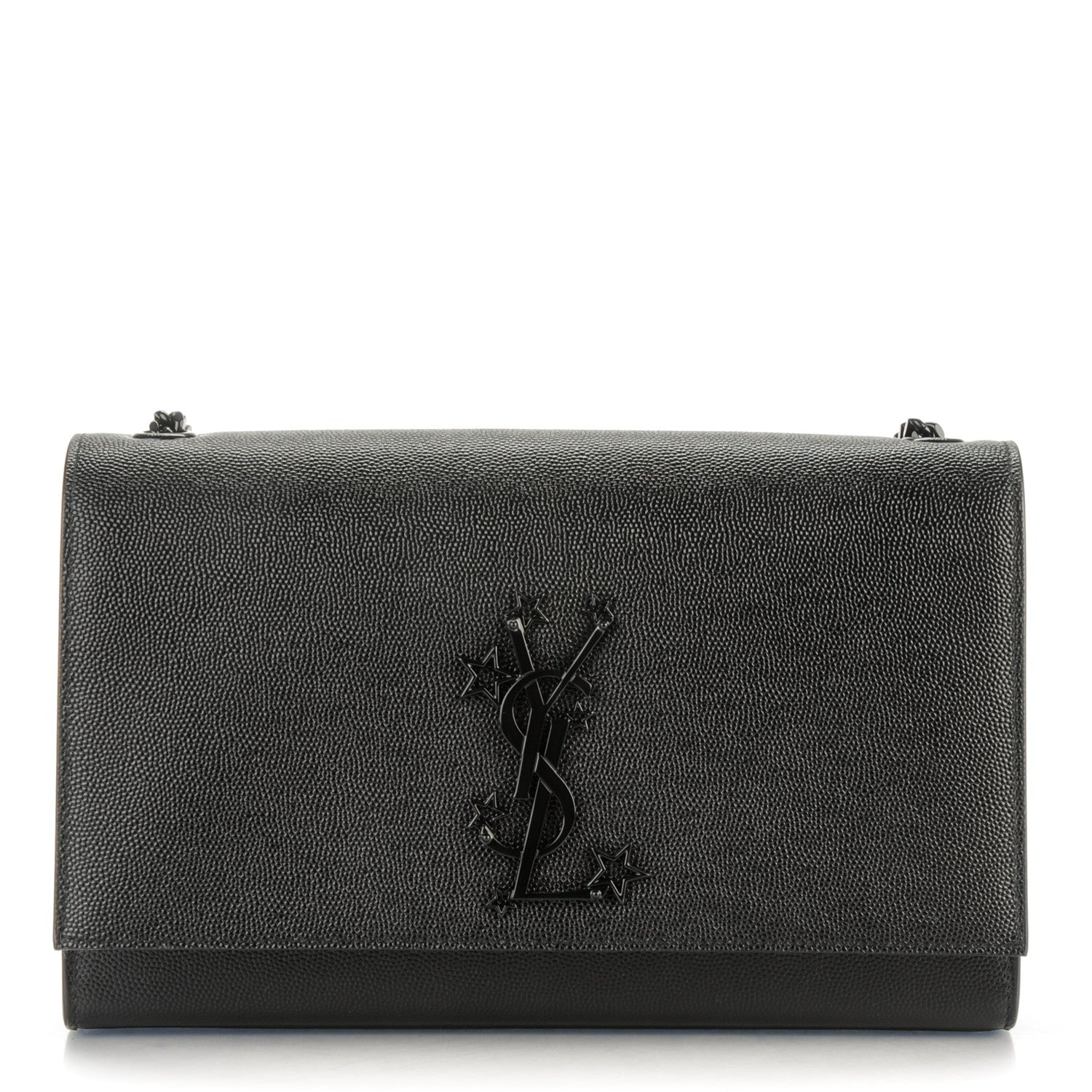 Saint Laurent Grain De Poudre Medium Star Monogram Kate Satchel Black 1 of 6