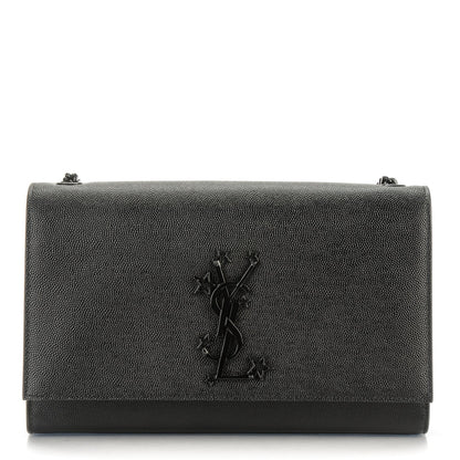 Saint Laurent Grain De Poudre Medium Star Monogram Kate Satchel Black 1 of 6