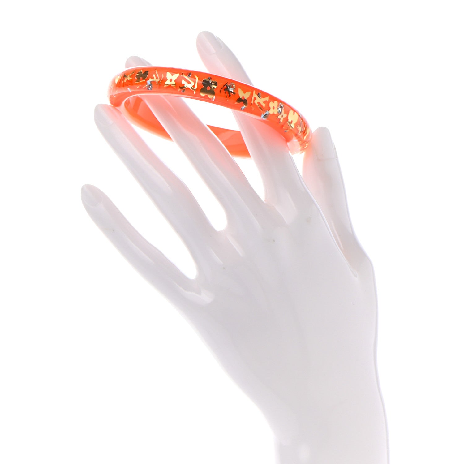 Louis Vuitton Resin Swarovski Medium Inclusion Bracelet PM Orange Sunset 3 of 4