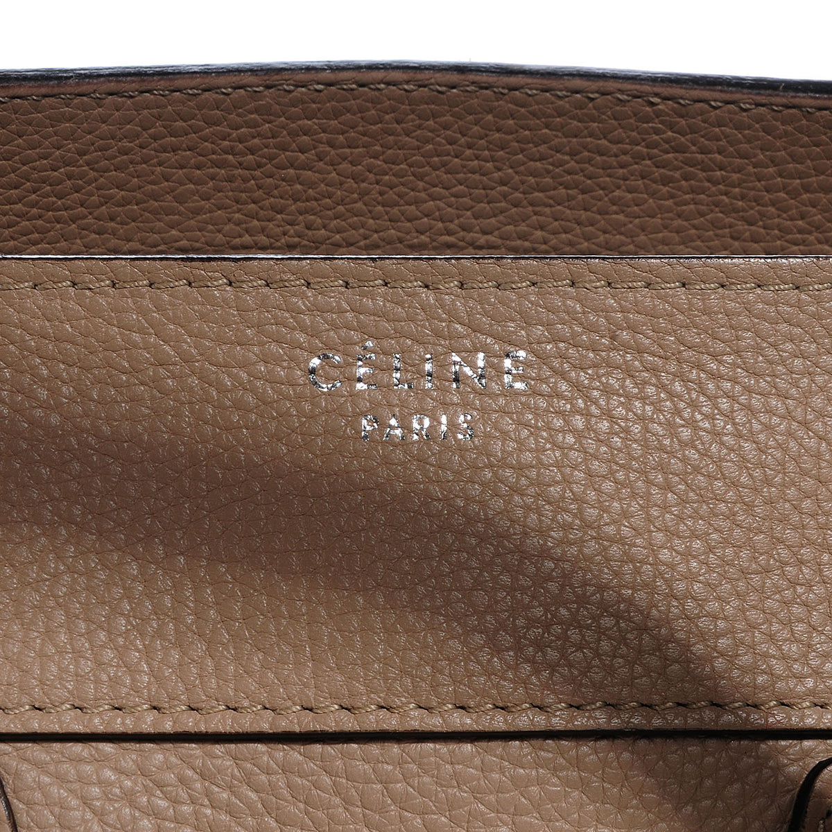 Celine Drummed Calfskin Mini Luggage Dune 8 of 9