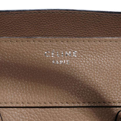 Celine Drummed Calfskin Mini Luggage Dune 8 of 9