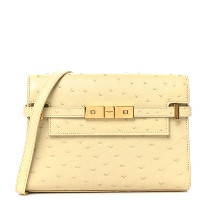 Saint Laurent Ostrich Small Manhattan Baguette  Natural Beurre 1 of 10