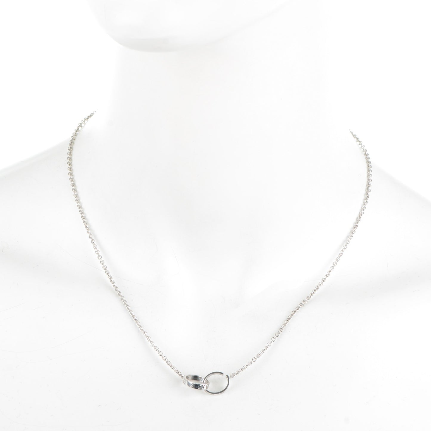 18K White Gold Interlocking LOVE Necklace