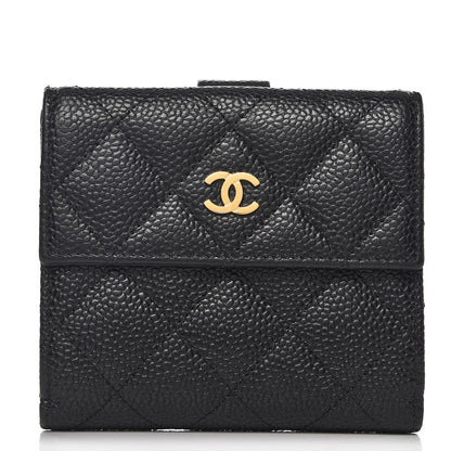 Chanel Caviar Quilted Compact French Flap Wallet Black 1 of 8