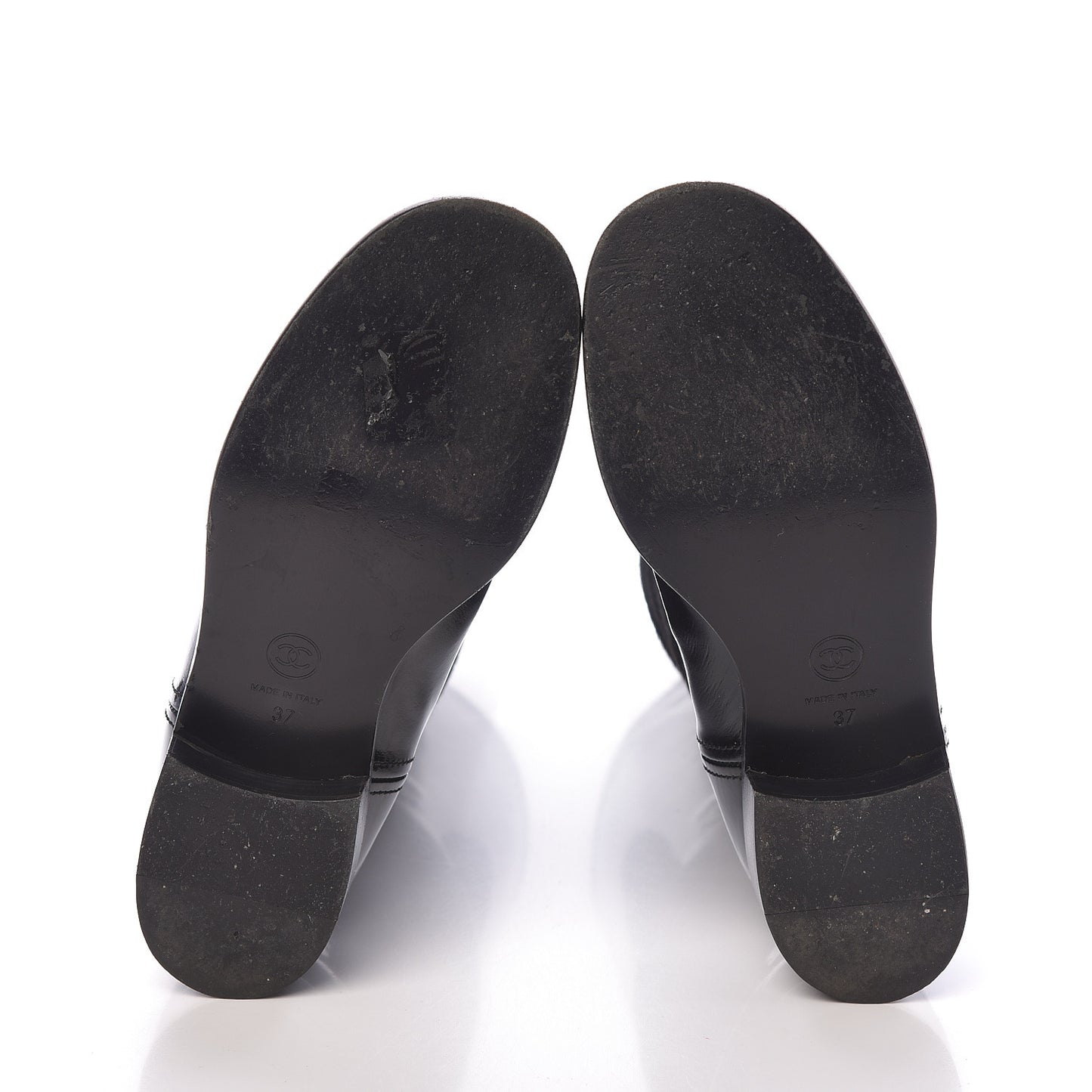 Patent Pony Hair High Boots 37 Black