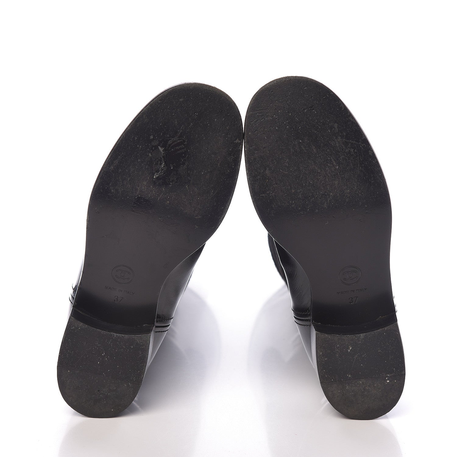 Chanel Patent Pony Hair High Boots 37 Black 7 of 8
