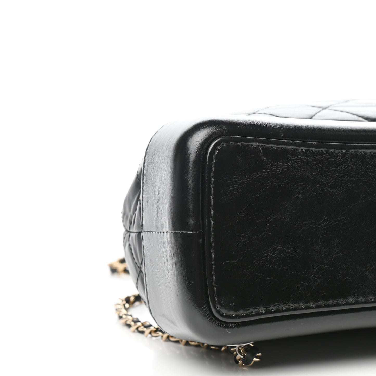 Aged Calfskin Quilted Gabrielle Backpack Black