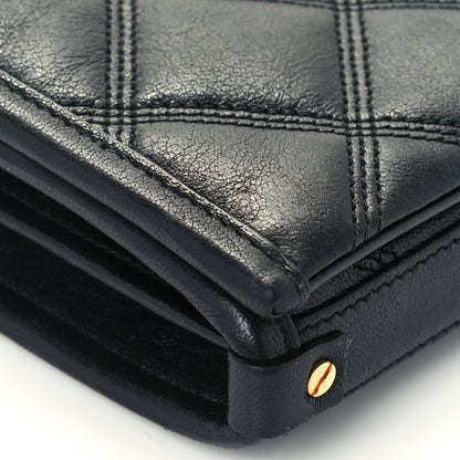 Saint Laurent Lambskin Diamond Quilted Becky Chain Wallet Black 9 of 11