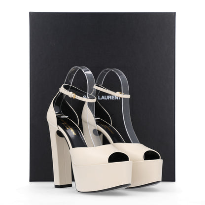 Saint Laurent New Belfagor Jodie 95 Platform Sandal 36.5 Pearl 11 of 11