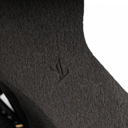Louis Vuitton Suede Calfskin Crossroads Wedge Ankle Boots 37.5 Black 5 of 7