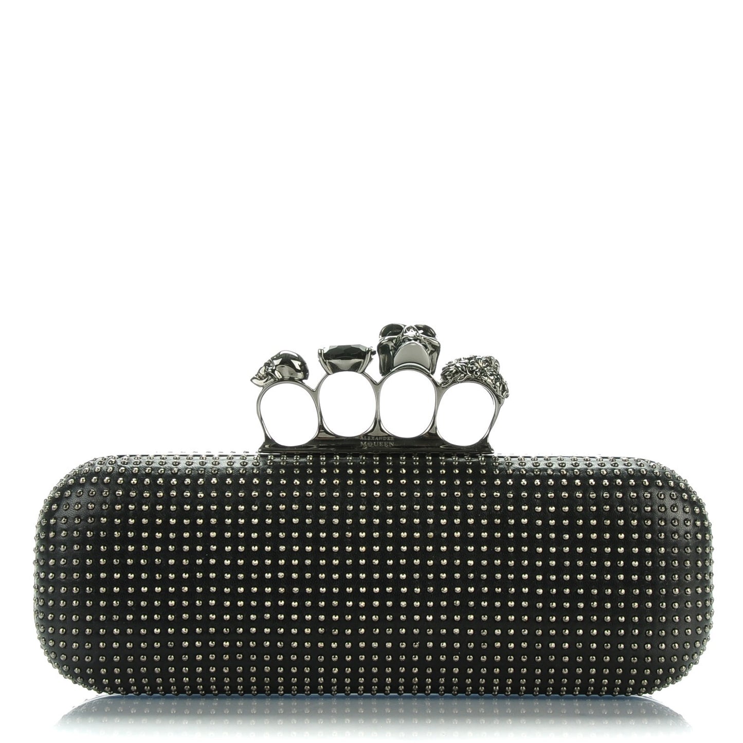 Studded Knucklebox Clutch Black