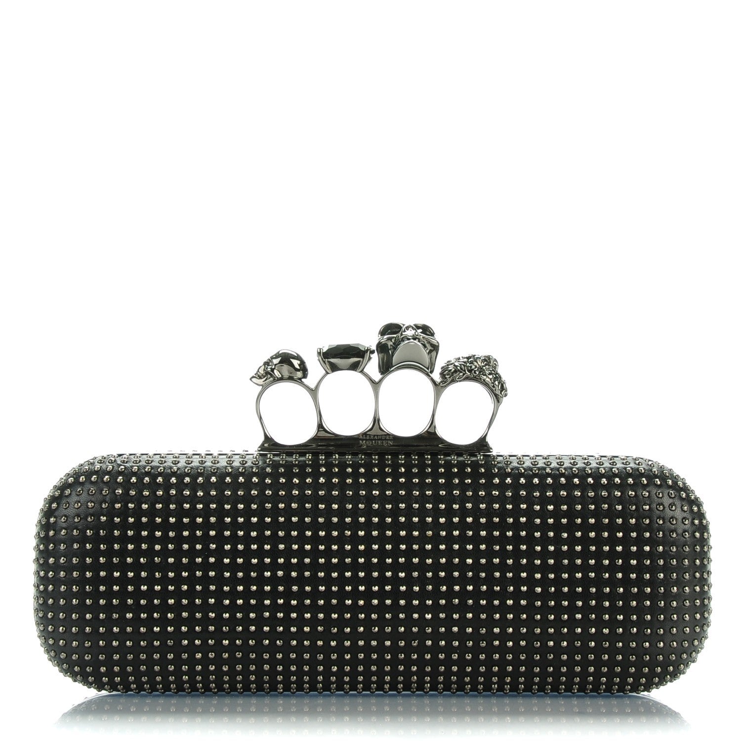 Alexander McQueen Studded Knucklebox Clutch Black 1 of 8