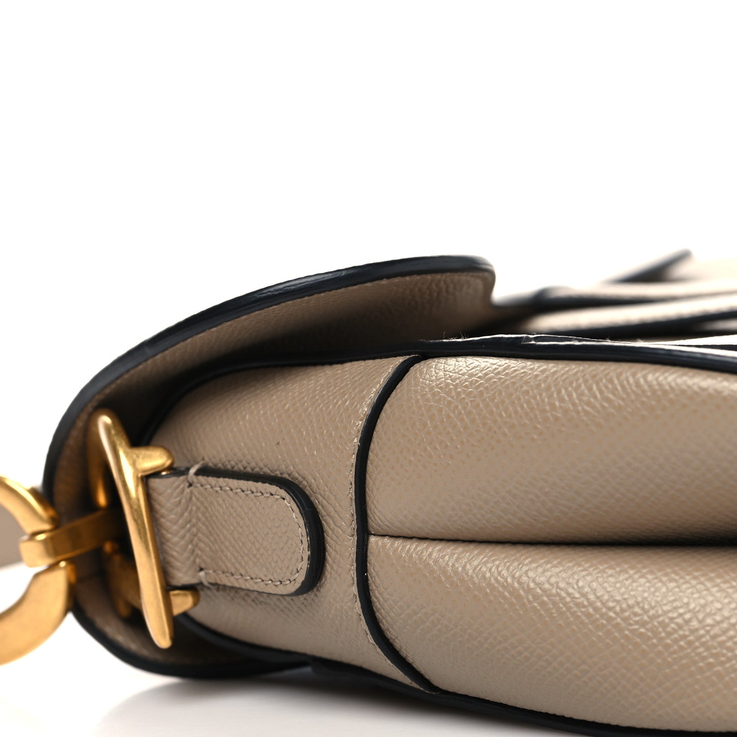 Christian Dior Grained Calfskin Saddle Bag Warm Taupe 9 of 12