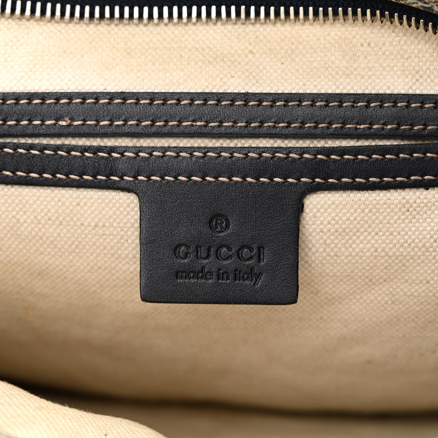 GG Supreme Monogram Small Flat Side Zip Messenger Bag Beige Blue