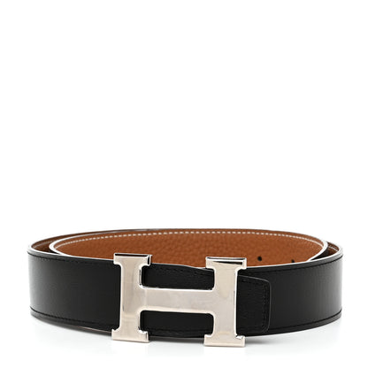 Hermes Box Togo 32mm H Belt 75 30 Black Gold 1 of 9