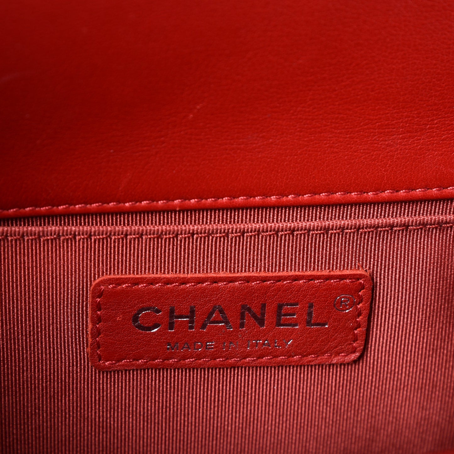 Calfskin Quilted Medium Boy Flap Red