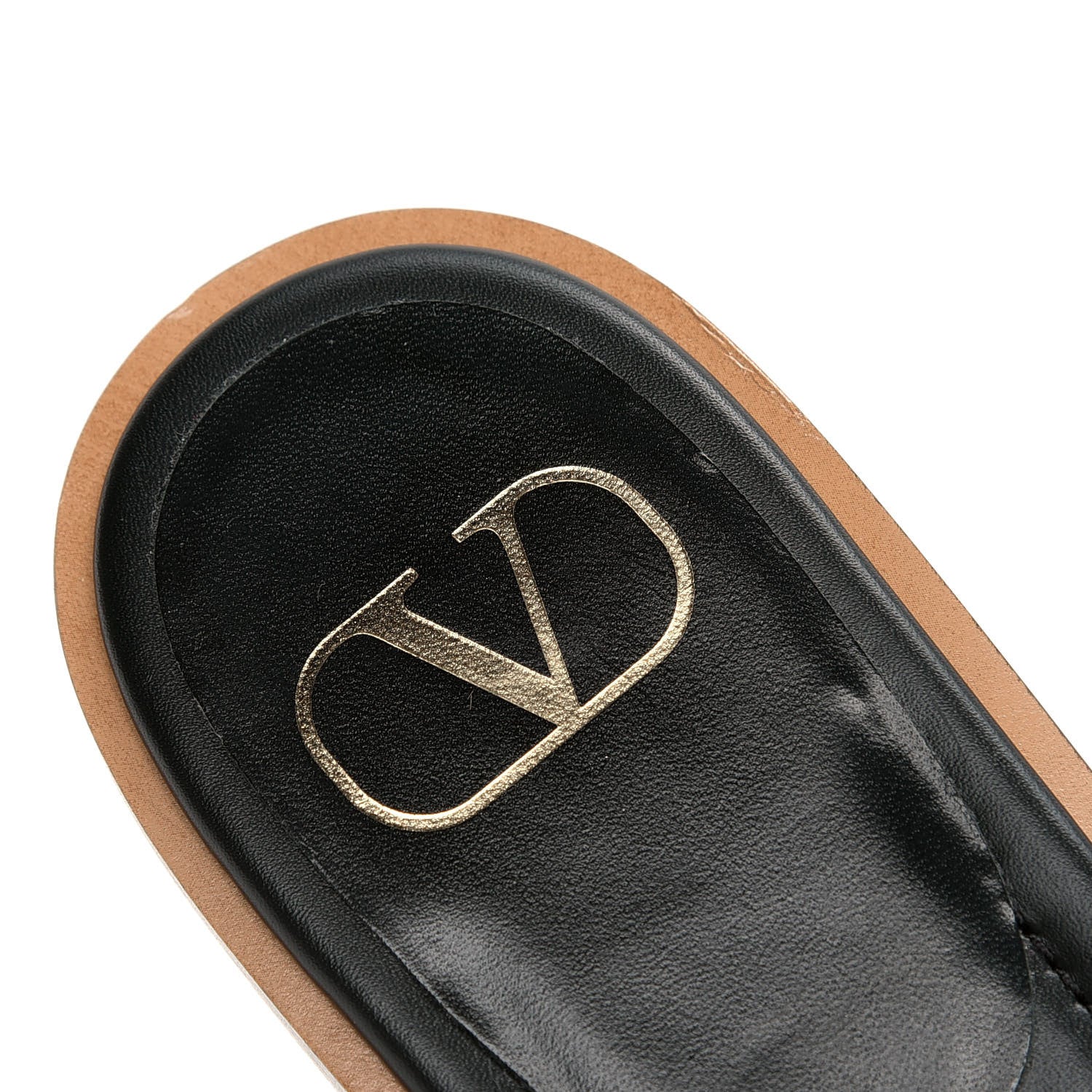 Valentino Garavani Calfskin Vlogo Flat Sandals 40 Black 6 of 6