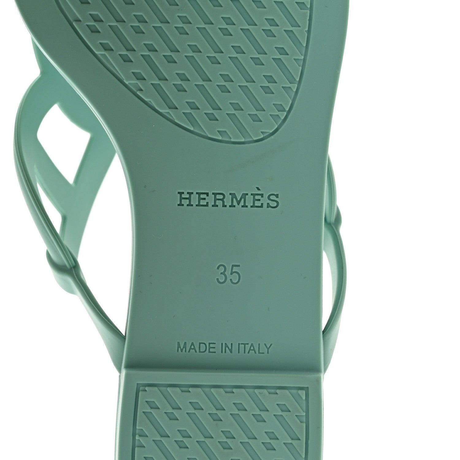 Hermes Rubber Womens Egerie Sandals 35 Vert Embrun 6 of 8