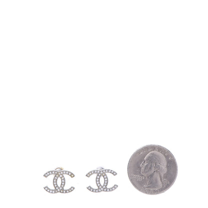 Chanel Crystal CC Earrings Silver 2 of 5