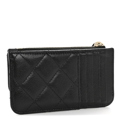 Chanel Caviar Quilted Flap Zip Card Holder Black 3 of 9
