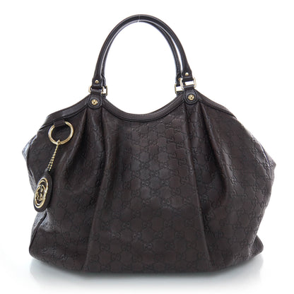 Gucci Guccissima Signature Large Sukey Tote Chocolate 1 of 7