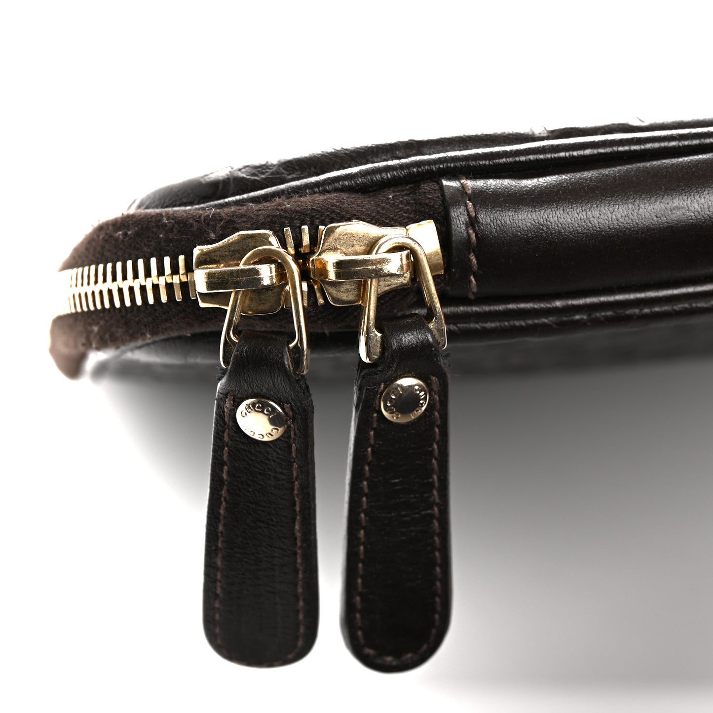 Guccissima Zip Around Laptop Case Dark Brown