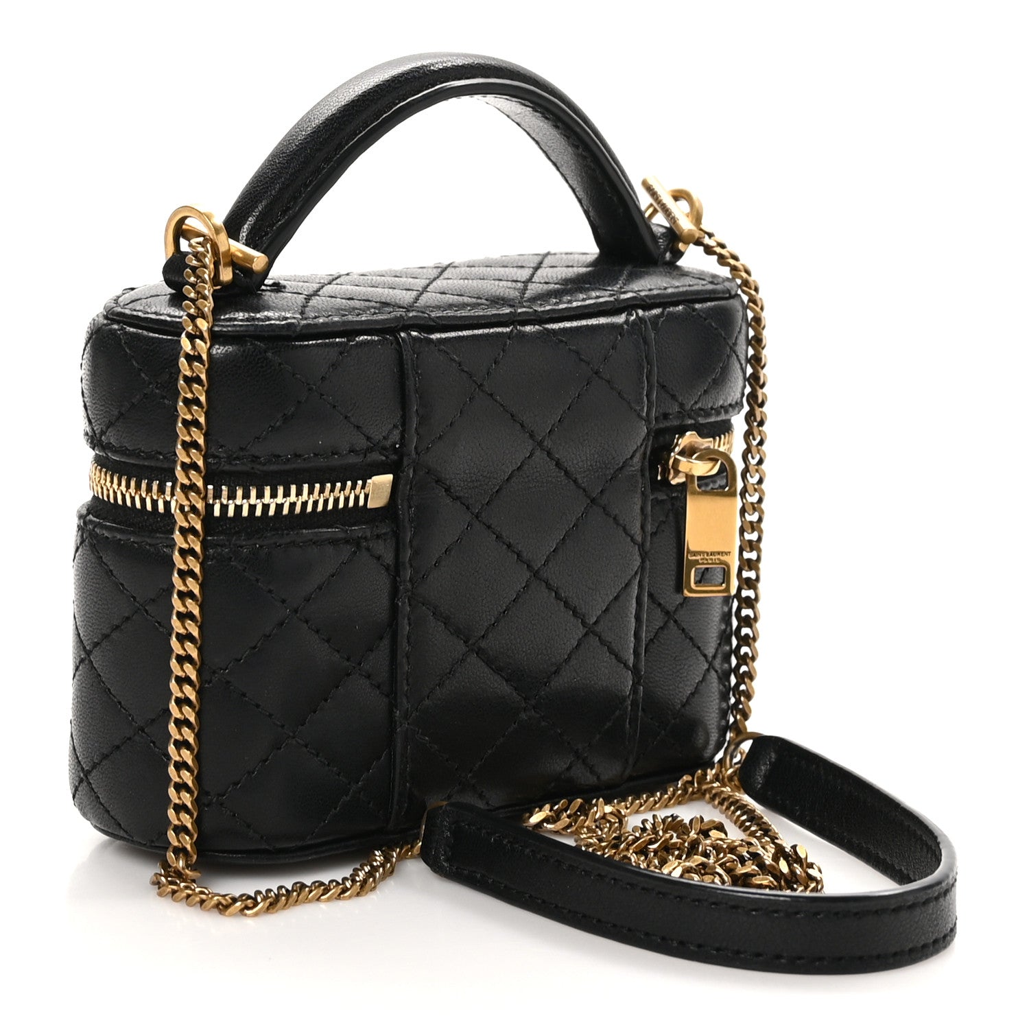Saint Laurent Lambskin Quilted Micro Gaby Vanity Case Black 3 of 10