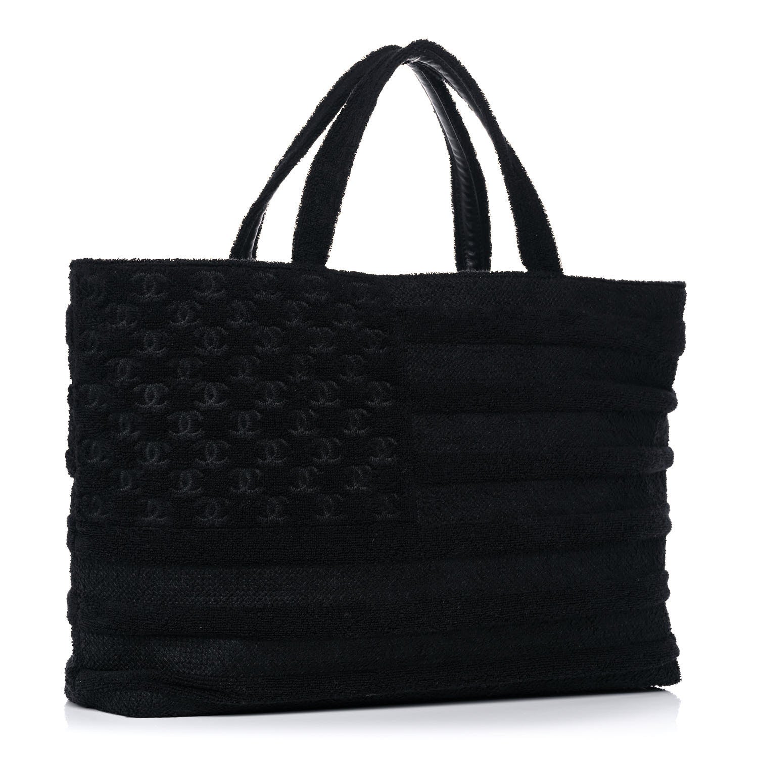Chanel Terry Cotton CC Tote Black 3 of 14