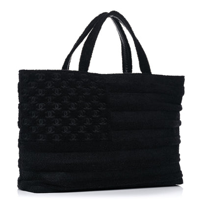 Chanel Terry Cotton CC Tote Black 3 of 14