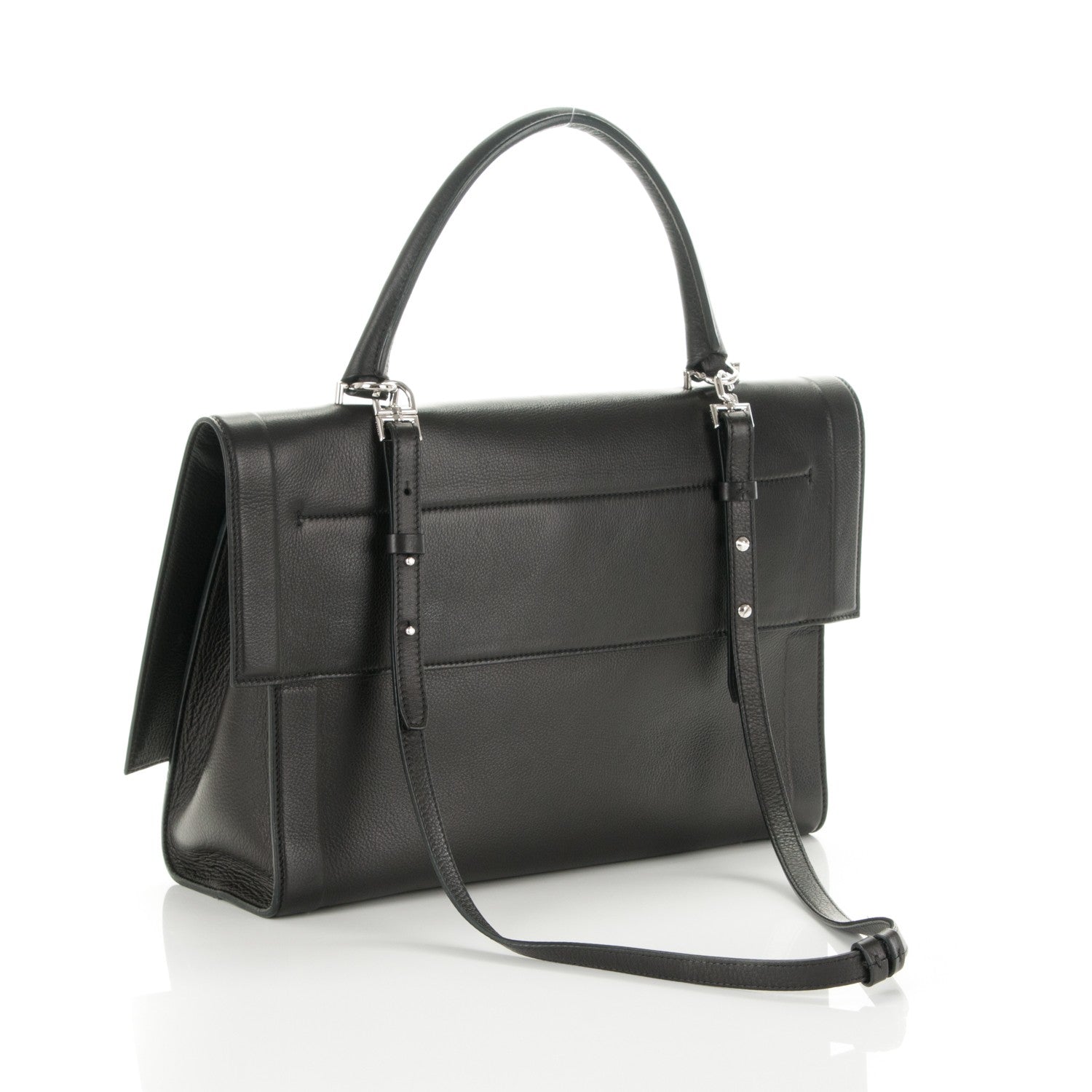Givenchy Grained Calfskin Medium Shark Lock Satchel Black 3 of 8