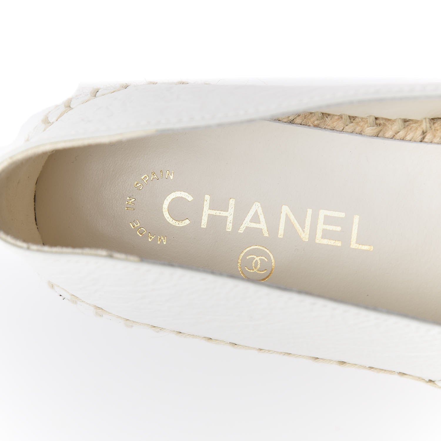 Chanel Distressed Patent CC Espadrilles 39 White 10 of 11