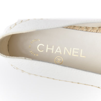 Chanel Distressed Patent CC Espadrilles 39 White 10 of 11
