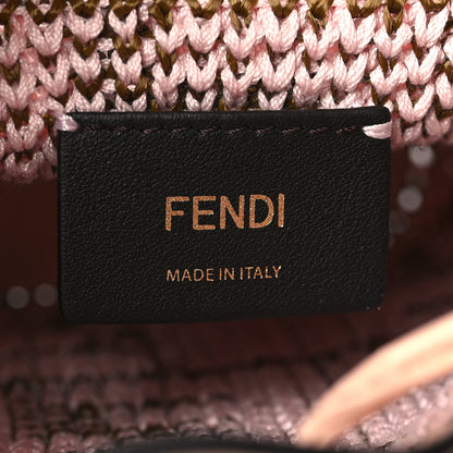 Fendi Raffia Vitello King F is Fendi FF Crochet Mini Mon Tresor Bucket Bag Natural Light Rose 6 of 9