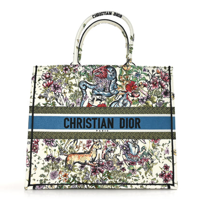 Christian Dior Canvas Embroidered Large D-Constellation Book Tote Latte Multicolor 1 of 7