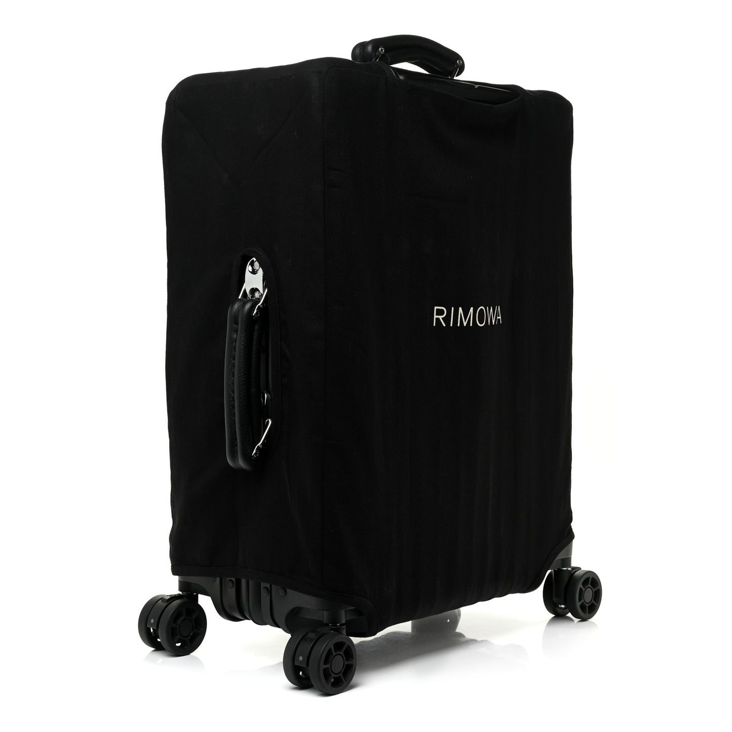 X RIMOWA Aluminum FF Print Roll Away Carry On Luggage Black