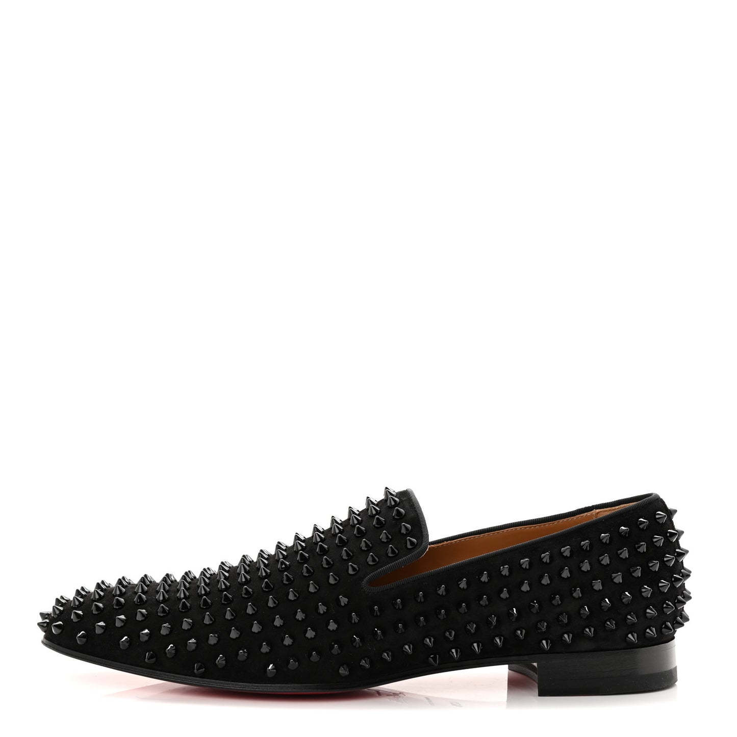Veau Velours Spikes Mens Dandelion Flat Loafers 42.5 Black