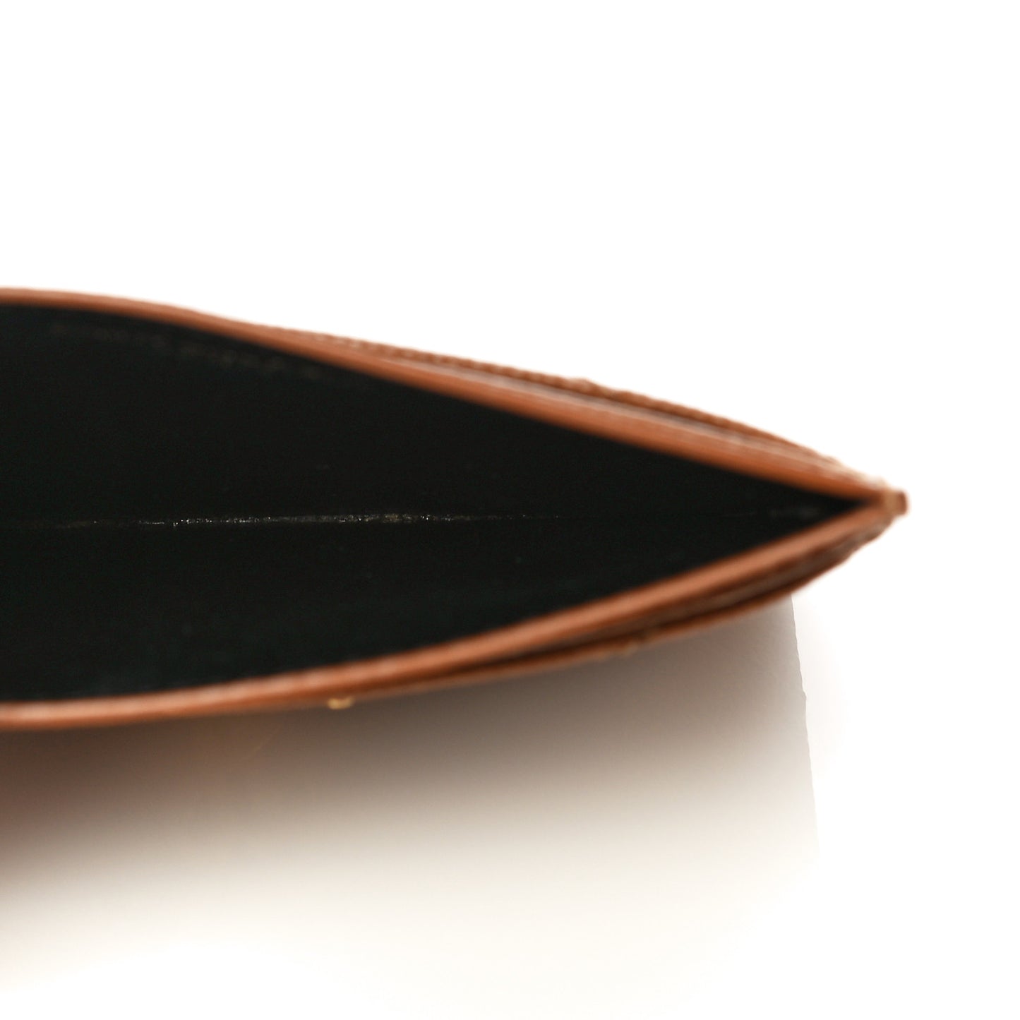 Grain De Poudre Matelasse Chevron Monogram Credit Card Case Natural Dark