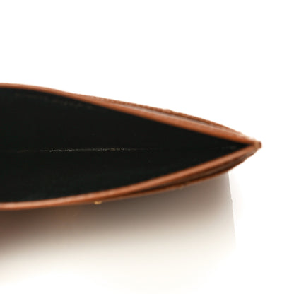 Saint Laurent Grain De Poudre Matelasse Chevron Monogram Credit Card Case Natural Dark 3 of 10