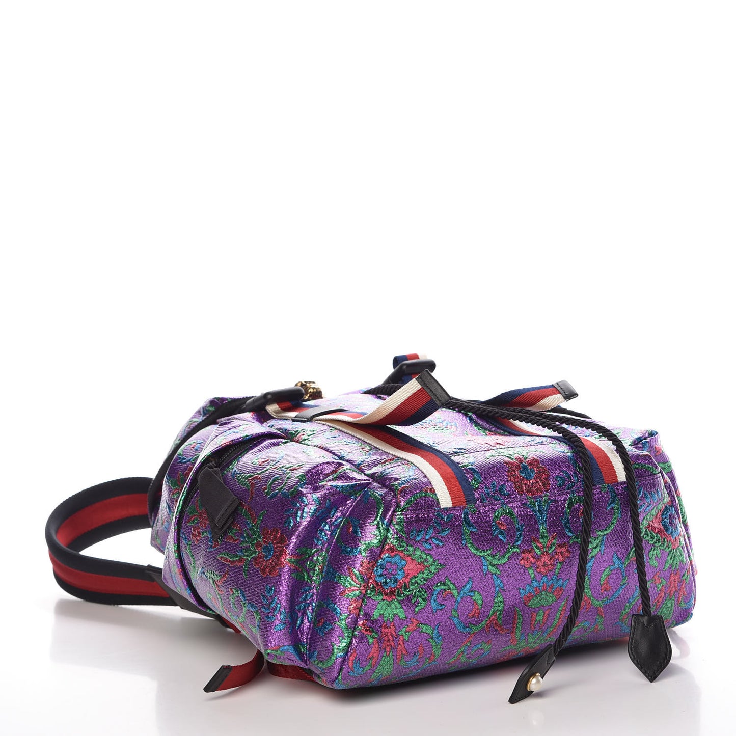 Brocade Web Small Double Buckle Backpack Multicolor