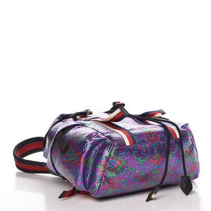 Gucci Brocade Web Small Double Buckle Backpack Multicolor 4 of 10