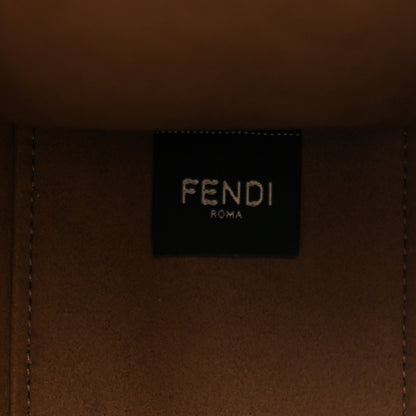 Fendi Fabric Jacquard FF 1974 Logo Small Fendi Sunshine Shopper Tote Tobacco Moro Sand 5 of 9