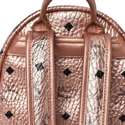 MCM Metallic Visetos Mini Side Stud Stark Backpack Champagne Gold 20 of 22