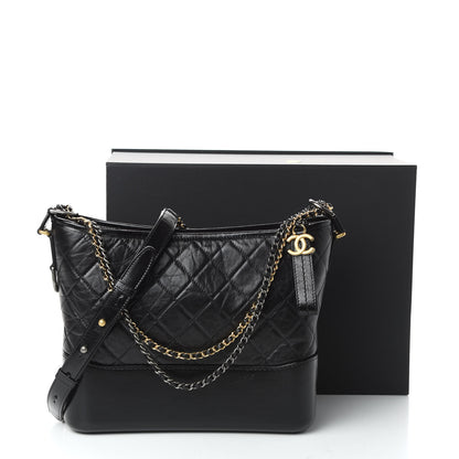 Chanel Aged Calfskin Quilted Medium Gabrielle Hobo Black 11 of 11