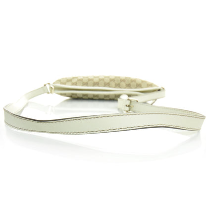 Gucci Monogram Medium New Britt Half Moon Hobo White 5 of 7
