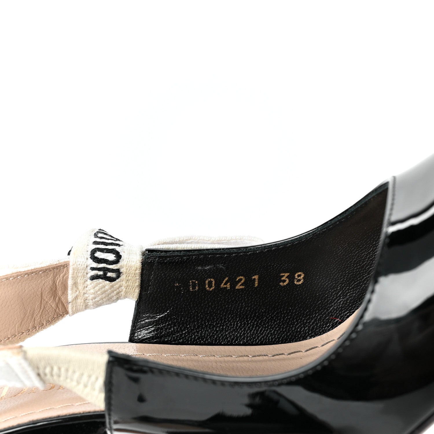 Christian Dior Patent Ribbon J'Adior Slingback 100mm Pumps 38 Black 8 of 8