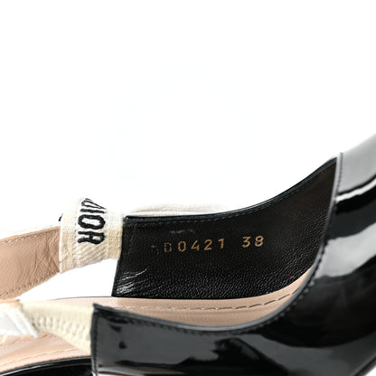 Christian Dior Patent Ribbon J'Adior Slingback 100mm Pumps 38 Black 8 of 8