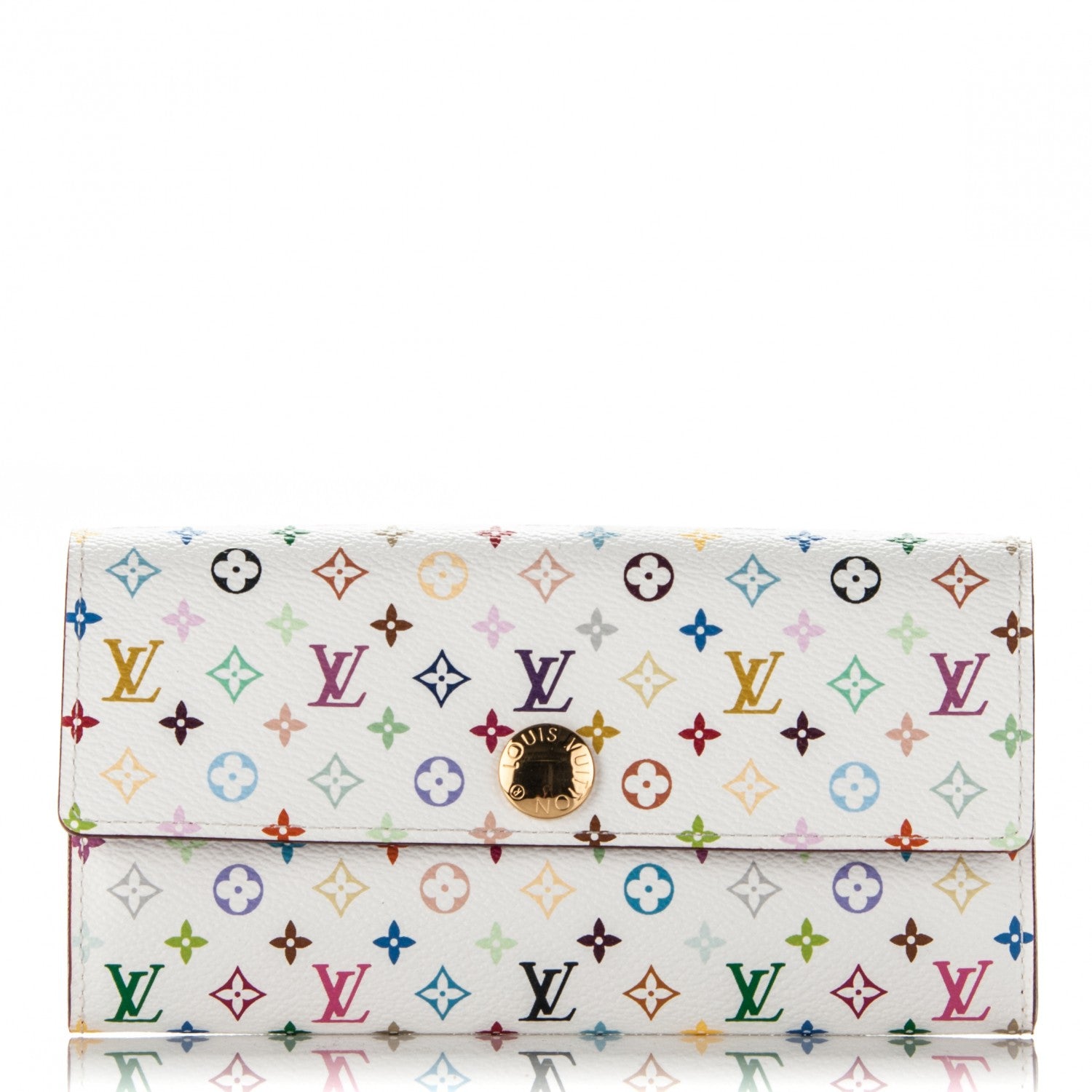 Louis Vuitton Monogram Multicolor Sarah Wallet White Eglantine 1 of 8