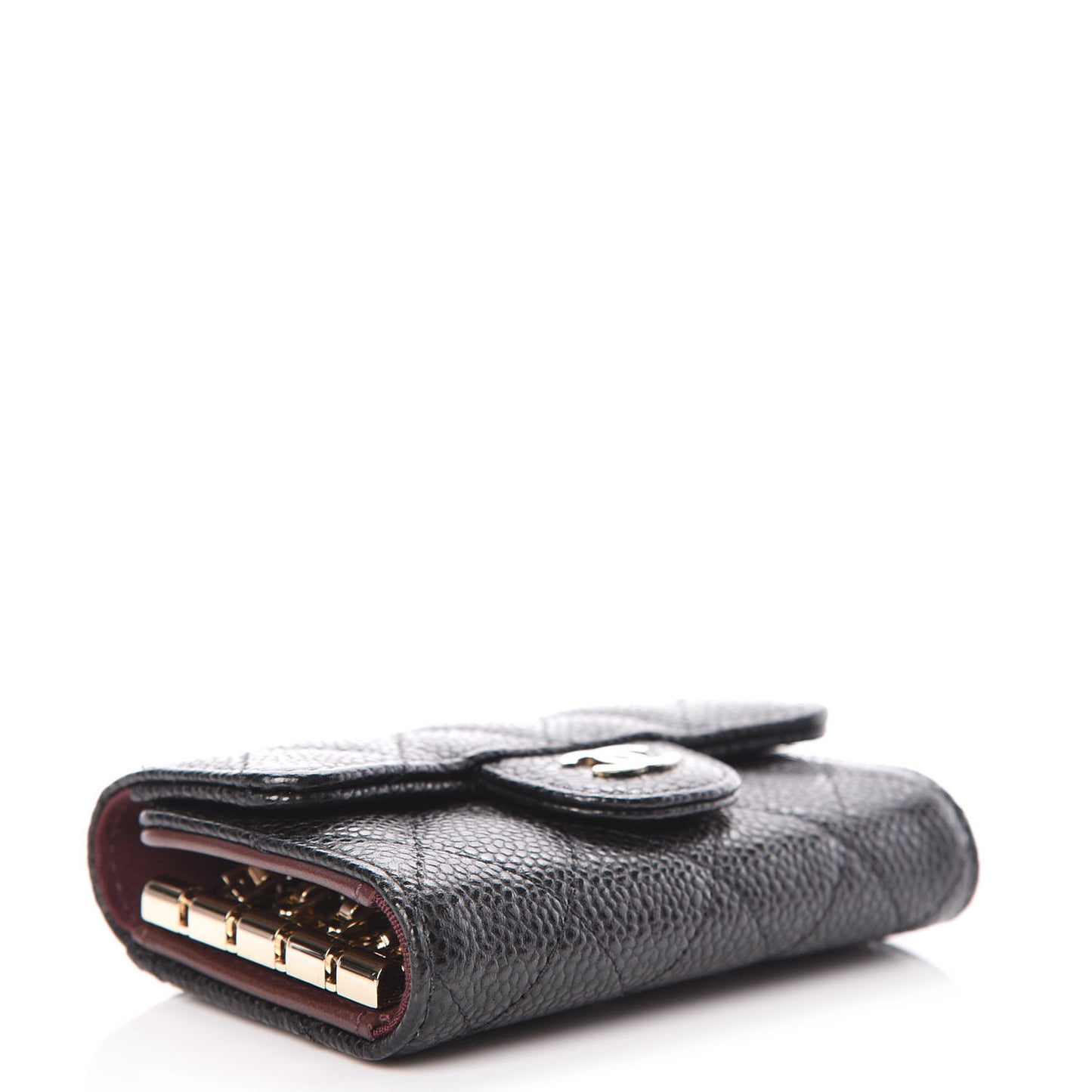 Caviar Quilted Classic 4 Key Holder Wallet Black